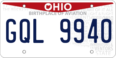 OH license plate GQL9940