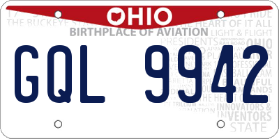 OH license plate GQL9942