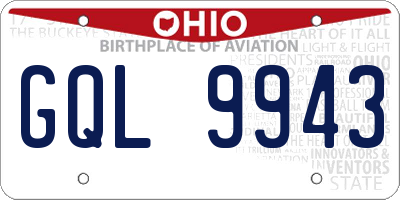 OH license plate GQL9943