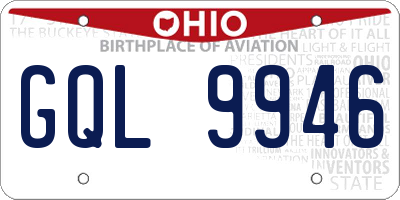 OH license plate GQL9946