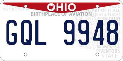 OH license plate GQL9948