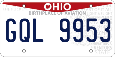 OH license plate GQL9953