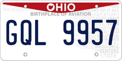 OH license plate GQL9957