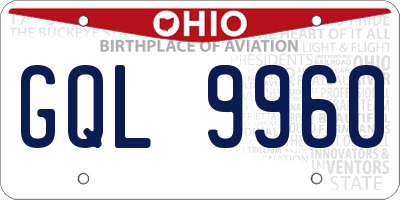 OH license plate GQL9960