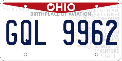 OH license plate GQL9962
