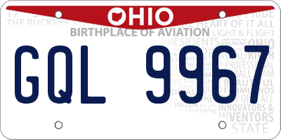 OH license plate GQL9967