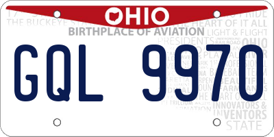 OH license plate GQL9970