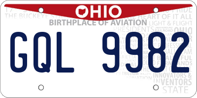 OH license plate GQL9982