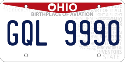 OH license plate GQL9990