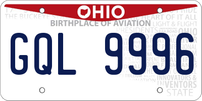 OH license plate GQL9996