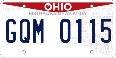 OH license plate GQM0115