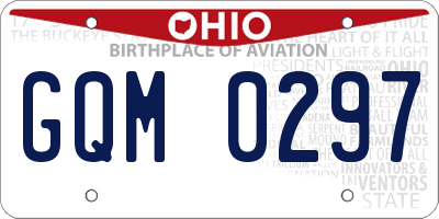 OH license plate GQM0297
