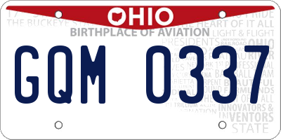 OH license plate GQM0337