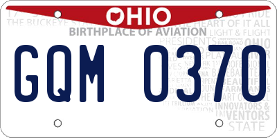 OH license plate GQM0370