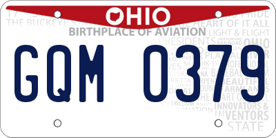 OH license plate GQM0379