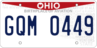 OH license plate GQM0449