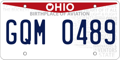 OH license plate GQM0489
