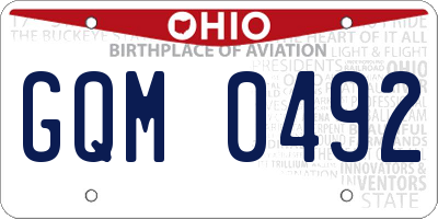 OH license plate GQM0492