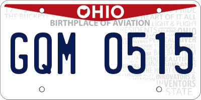 OH license plate GQM0515