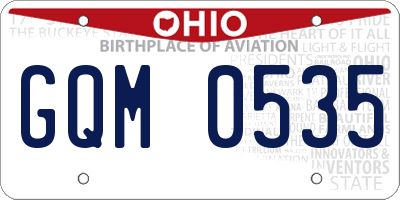 OH license plate GQM0535
