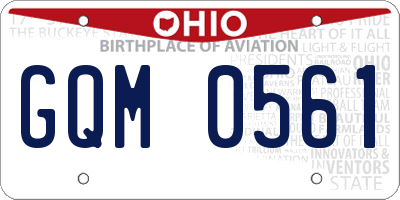 OH license plate GQM0561
