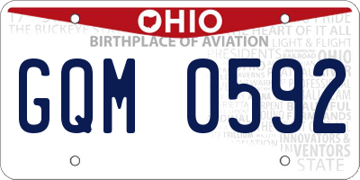 OH license plate GQM0592