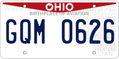OH license plate GQM0626
