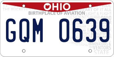 OH license plate GQM0639