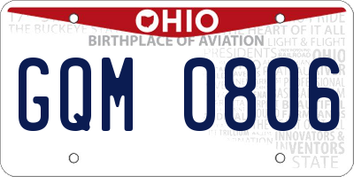 OH license plate GQM0806