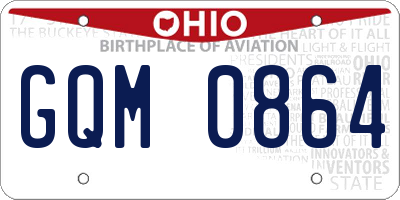 OH license plate GQM0864