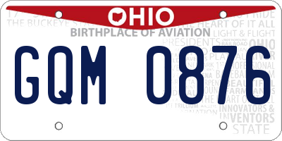 OH license plate GQM0876