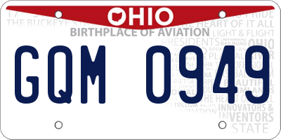 OH license plate GQM0949