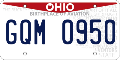 OH license plate GQM0950