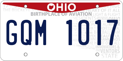 OH license plate GQM1017