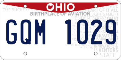OH license plate GQM1029