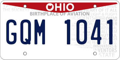OH license plate GQM1041