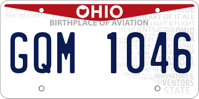 OH license plate GQM1046