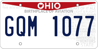 OH license plate GQM1077