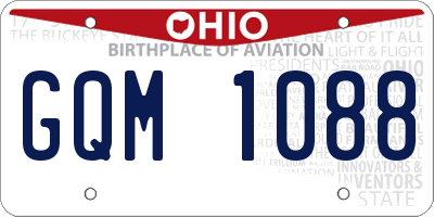 OH license plate GQM1088