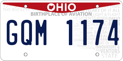 OH license plate GQM1174