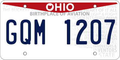 OH license plate GQM1207