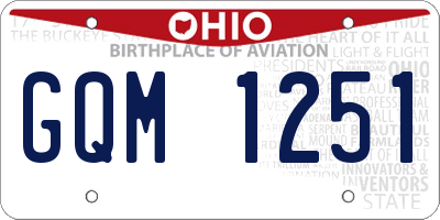 OH license plate GQM1251