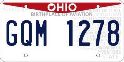 OH license plate GQM1278