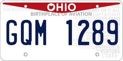 OH license plate GQM1289