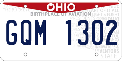 OH license plate GQM1302