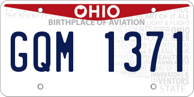 OH license plate GQM1371