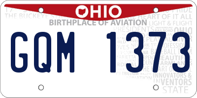 OH license plate GQM1373
