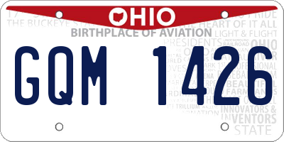 OH license plate GQM1426