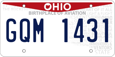 OH license plate GQM1431