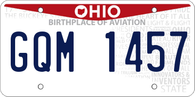 OH license plate GQM1457